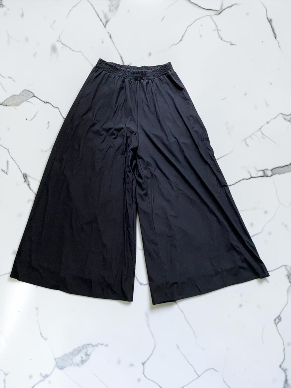 NWOT HALARA Black Wide-Leg Elastic Waist Mesh Double-Lined Lounge Pants